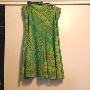 Green and Coral Maxi Skirt